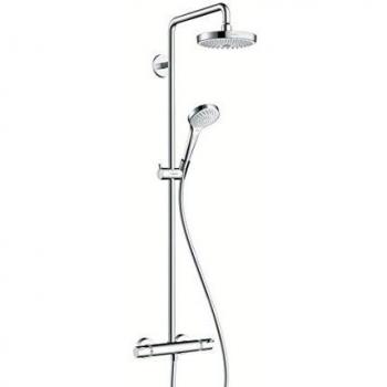 Hansgrohe 27254400 Croma Select S 180 columna de ducha, 4 tipos de chorro, ahorro de agua, blanco/cromo