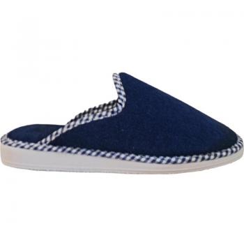 Zapatilla de casa Amoros Zueri abierta con detalles rombos, Calzado de casa de Mujer GALIANA ZUERI AZUL