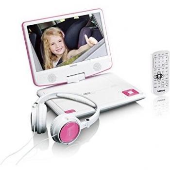 Lenco DVP-910 Reproductor de DVD portátil Convertible Negro, Rosa 22,9 cm
