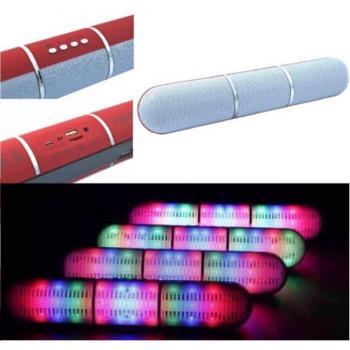 Altavoz Bluetooth FM TF AUX USB Manos Libres con Luz LED para iPod, Smartphone y Tablet