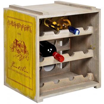 ts-ideen Botellero apilable de madera shabby look para 12 botellas de vino