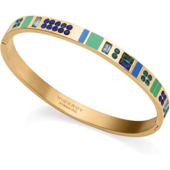 Pulsera Viceroy Chic de acero Ip dorado con esmalte y circonitas de colores