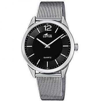 Reloj Lotus Minimalist 18734/4 para Hombre con Caja de 40mm y Correa de Acero, Esfera Negra