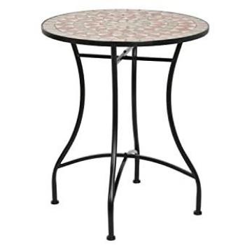 Mesa de Comedor Auxiliar DKD Home Decor Marrón Metal y Piedra 60 x 60 x 72 cm