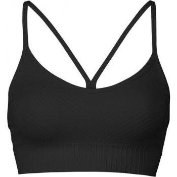Top deportivo de mujer Casall Seamless Graphical Rib en color negro puro, talla S