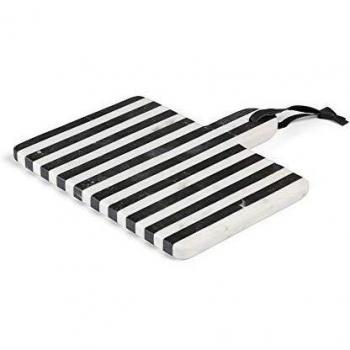Kave Home - Tabla de Servir Rectangular Bergman mármol Blanco y Negro