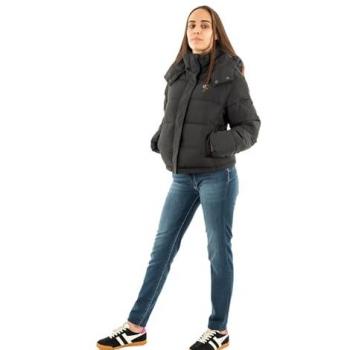 Calvin Klein Women's Black Short Puffer Jacket with Detachable Hood, Size L