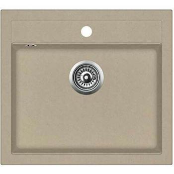 vidaXL Fregadero de Cocina de Granito con un Seno Lavabo Cocina Fontanería Piezas de Fontanería y Bricolaje Resistente Pileta Escurreplatos Beige