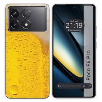 Funda de Silicona para Xiaomi Poco F6 Pro 5G con diseño de Cerveza y Dibujos
