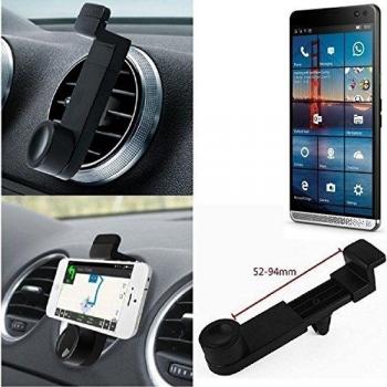 Titular Smartphone para el coche para HP Elite x3. Parrilla del coche montaje del sostenedor del coche para el teléfono inteligente. De aplicación universal. Negro. Fácil de instalar, sujeción segura. Utilizar el teléfono como un dispositivo de naveg