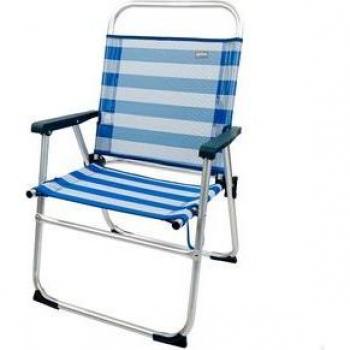 Silla Plegable Fija Aktive Aluminio Rayas Azul/Blanco 56x50x88 cm