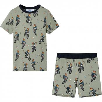 Pijama de manga corta infantil caqui claro 116