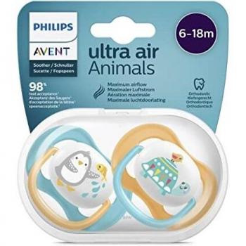 Avent Ultra Air Animals Pacifier Set 6-18 Months (2 Pack)