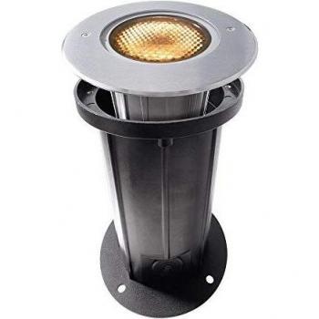 Foco Empotrable LED 12W IP67 COB 30° Soft WW para Jardín y Fachadas, Acabado Plateado