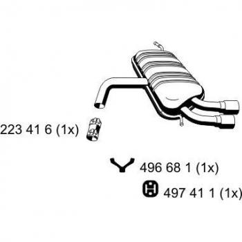 Silenciador trasero ERNST 203036 para AUDI A3 3/5 puertas
