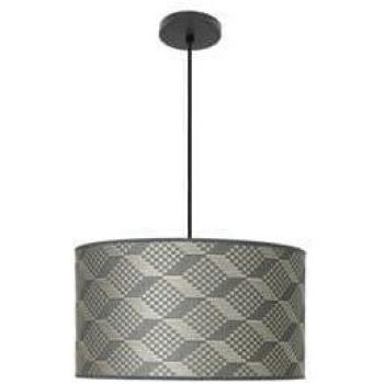 Colgante de Moda 2xE27 Negro y Gris Tetris 40x40 cm con Difusor