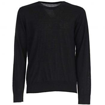 Versace Colección Media Medusa Logo Jersey suéter Negro Black Large