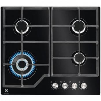 Placa de Gas Electrolux KGG64362K 59cm 4 Fuegos Negro 1000 W