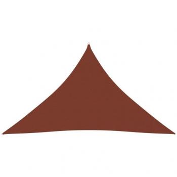 Toldo de vela triangular de tela oxford terracota 4x4x5,8 m