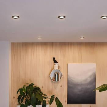 Luz LED Empotrable Nova Plus Coin, 3x6W, 2700K, Dimmable, Orientable, Redonda, Negro Mate