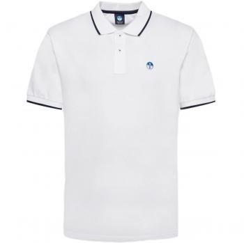 North Sails Men's Short Sleeve Striped Polo Shirt - Organic Cotton, Casual Wear