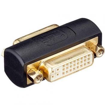 Adaptador DVI 24+5 hembra a DVI 24+5 hembra, Negro y Oro