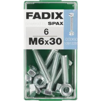 Tornillo Cabeza Hexagonal + Tuerca M6 x 30 mm - Caja 6 Uds