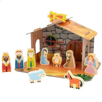 Belén de Madera Magnético Infantil 2 en 1 - 11 Piezas para Nevera, Nacimiento Navidad y Reyes Magos, Decoración Navideña para Niños +3 Años