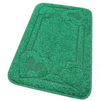 Alfombra de baño antideslizante absorbente 50x110 cm color sólido verde 100% Made in Italy