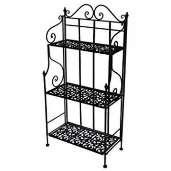 Estante de metal negro Jessica 3 niveles 59 x 29 x 118 cm