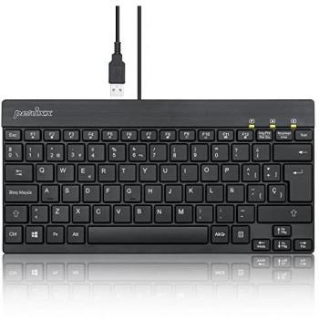 Perixx PERIBOARD-426 Mini Teclado de Perfil bajo con Cable USB, Negro, Configuración Español