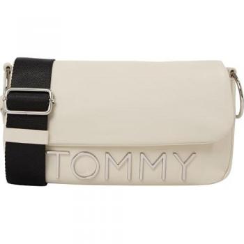 Tommy Jeans Bold Elongated Flap Crossbody Bag - Beige