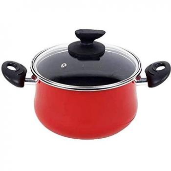 Magefesa PRAGA olla 30 con tapa vidrio, acero esmaltado vitrificado, en granate, inducción y lavavajillas