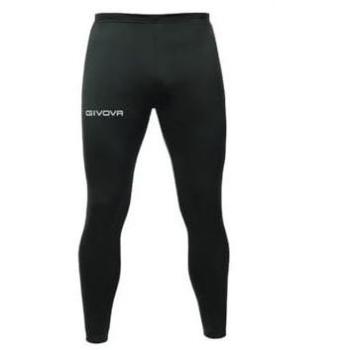 Givova Unisex Slim Fit Thermal Sports Leggings - Black M