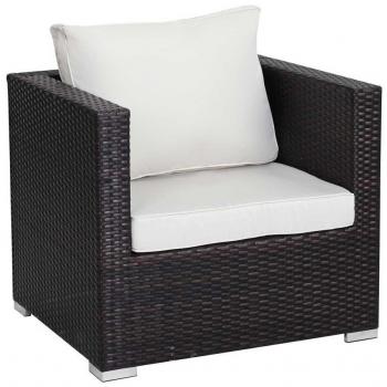 Sill&oacute;n de jard&iacute;n en resina trenzada Ibiza Buffalo Marron