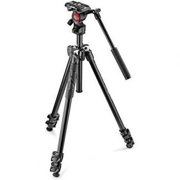 Manfrotto MK290LTA3-V Universal - Trípode, rótula 2 Way - vídeo, 1.8 kg, aluminio, negro, 59.5 cm