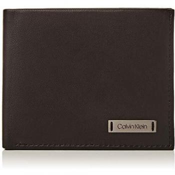 Calvin Klein - Smooth W Plaque Slimfold 6cc, Tarjeteros Hombre, Negro