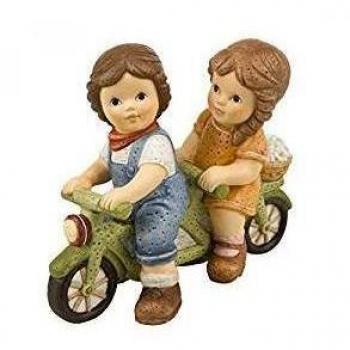 'Goebel 11747037 Bicicleta Tour a zweit Figura, porcelana, multicolor, 12 x 5 x 10 cm