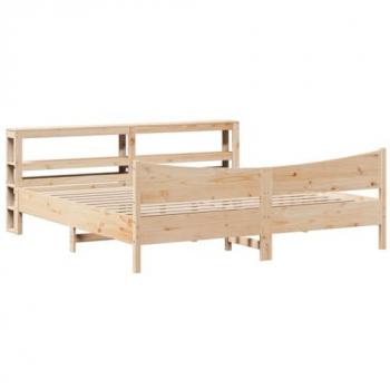 Estructura de Cama con Cabecero 200x200 cm Madera Maciza de Pino