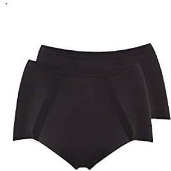 Maidenform Sleek Smoothers-2 Pack Briefs Braguitas Moldeadoras, Negro