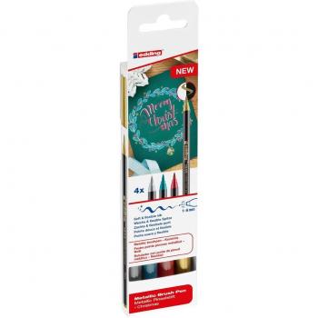 Rotulador Edding Brushpen 1340 Estuche de 4 Colores Metalizados
