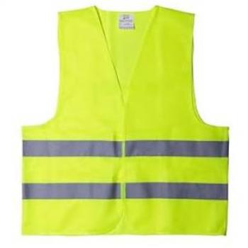 Chaleco de alta visibilidad amarillo talla L con reflectantes, material ligero y transpirable, diseño ergonómico, múltiples bolsillos, cierre frontal con cremallera