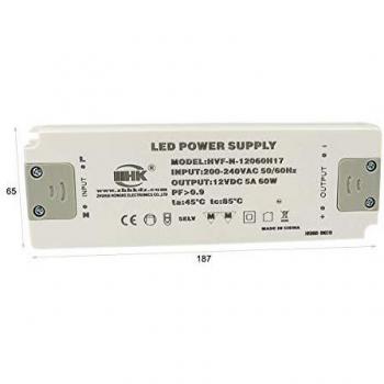 Alimentador Transformador CV 60W 12V 5A Super Slim 22mm Espesor