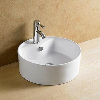 GME - LAVABO REDONDO CERÁMICO, BLANCO, 46*46*16