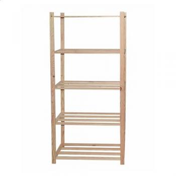 Estantería de Madera de Pino Macizo con 5 Baldas - Dimensiones 170x35x4 cm, Multicolor y Organización Garantizada