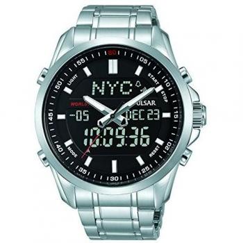 Pulsar Digital Chronograph Dual Display Stainless Steel Bracelet Gents Watch PZ4021X1