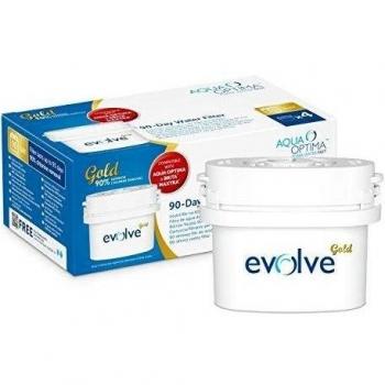 Aqua Optima Evolve - Paquete de 4 filtros de agua para 90 días, 1 año de agua filtrada