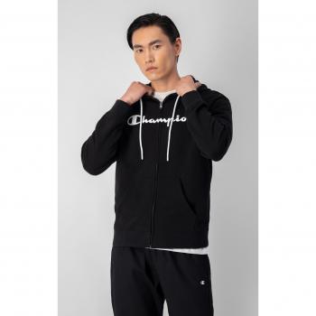 Chaqueta con capucha Champion de cremallera completa para hombre en color negro