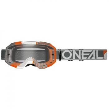 O'Neal Gafas de Cross B-10 Duplex - Blanco-Naranja-Transparente, Lente resistente a los arañazos con revestimiento antivaho, 100% protección UV, Unisex, Gris-Naranja-Blanco