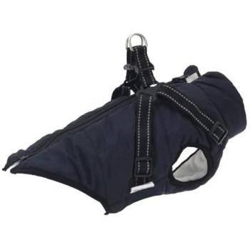 Abrigo para Perro con Arnés Impermeable Reflectante XL Azul Marino